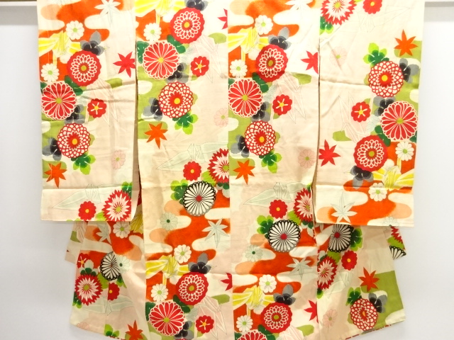 Japanese Kimono / Chirimen Kinsha Silk